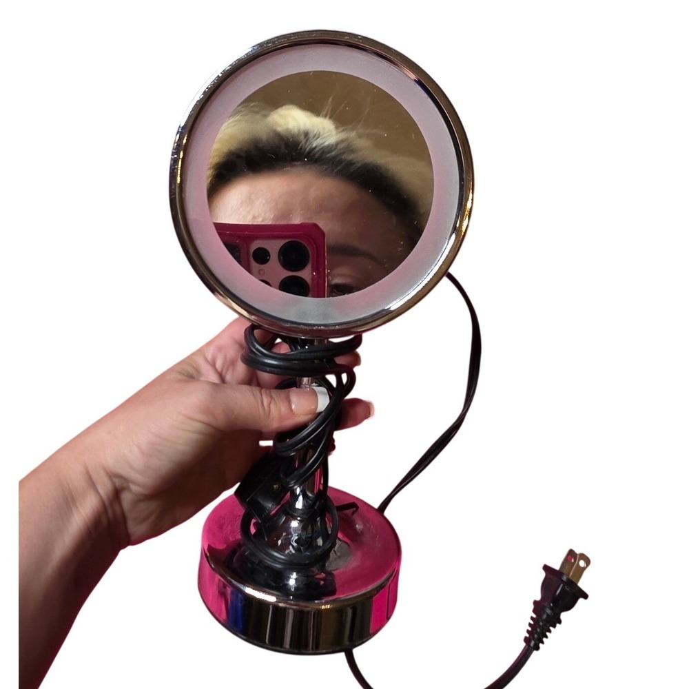 Conair BE150T Lighted Makeup Mirror Chrome Tabletopā Round Vanity Mirror T56MP
